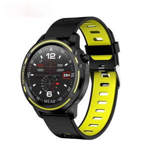 Slimy L8 Sports Smart Watch EKG PPG Hjärtfrekvens Monitor IP68 Vattentät SmartWatch för Android IOS Sfärisk full pekskärm