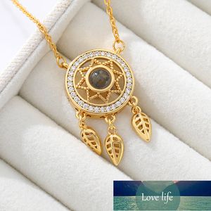 100 dil seni seviyorum projeksiyon kolye gelin takı boho bohemian Hint ormanlık yakalayıcı mektubu kolye collier femme