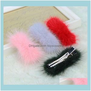 Aessories & Tools Productskorean Style High-End Bangs Clip Bow Side Fur Hairpin Hair Aessories1 Drop Delivery 2021 Zdobt