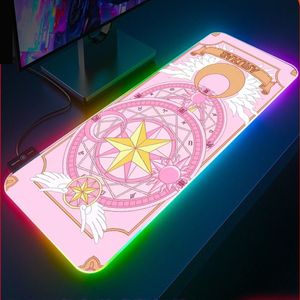 Sailor Moon Anime RGB 900*400 Rubber Gaming Mouse Pad LED Backlight Laptop Keyboard Pad Anti-Slip Best Choice CS Mousepad XL Mat Y0308