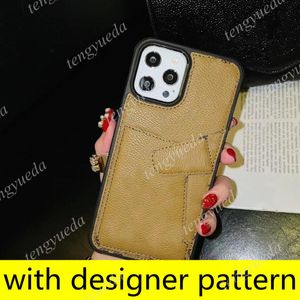 Nyaste modedesigner Telefonfodral för iPhone 12 12Pro 11Pro Max XS XR XSMAX 8Plus toppkvalitet Läderkort Ficka Luxury Cellphone Cover