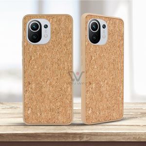 UI 2021 Custodie per telefoni in legno di sughero di lusso modello incisione laser Cover sottile e resistente facile da dissipare il calore per iPhone 6 7 8 Plus 11 Pro Max 12 13