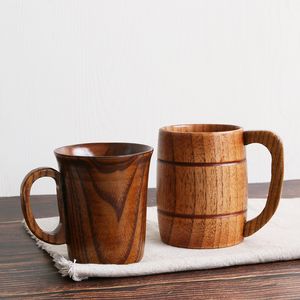 Coffee Mugs Wood Environmental Protection Renewable Log Wooden Tea Mug Roses Green Tea Cup Milk Cups KKB4963
