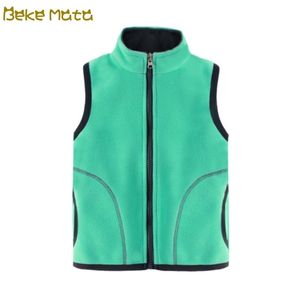 Boys Vests Kids Jackets For Girls Sleeveless Autumn Double Fleece Warm School Child Girl Coat Children Outerwear Clothing 211203