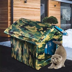 防水屋外ペットハウス厚い猫の巣のテントキャビンベッド犬小屋携帯旅行卸売211111