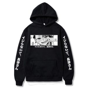 Não brinque comigo Miss Nagatoro Hoodie Masculino Menores Anime Hoodie gráfico para homens Sportswear Cosplay Roupas G1007