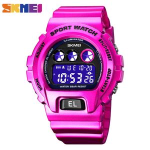 SKMEI 5BAR Vattentät Mens armbandsur Japan Digital rörelse Män Sport Klockor LED Light Stopwatch Watch Reloj Hombre 1813 Klocka G1022