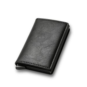 Męskie portfele karty z włókna węglowego Uchwyt karty Mężczyzn marka RFID czarna magia Trifold skórzana skóra Slim Mini Portfel Money Bag