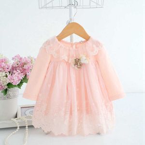 Baby Girls Princess Dress Dla Noworodka Niemowlę Odzież 2021 Lato Cute Bawełna Z Długim Rękawem Baby Dress Toddler Girl Clothing Dresse Q0716