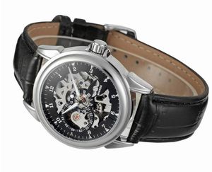 Top-Verkauf WINNER Mode Mann Uhren Herren Automatikuhr mechanische Uhr für Mann Ledergürtel WN56-2