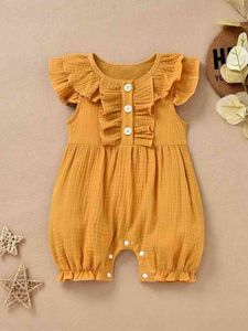 Baby Textured Ruffle Trim Frilled Romper Ona