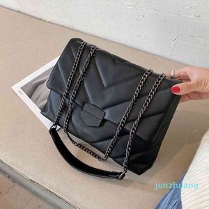 Designer- Casual Thread Chain Crossbody Women Fashion Simple Shoulder Bag Lady Handbags PU Leather Msenger Bags
