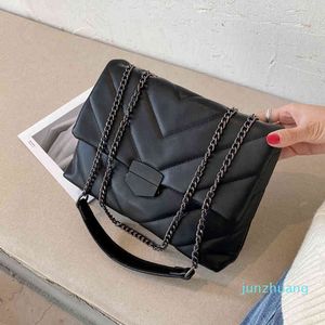 Designer- Casual Corrente Corrente Crossbody Mulheres Moda Simples Ombro Saco Senhora Handbags Pu Couro Msenger Bags