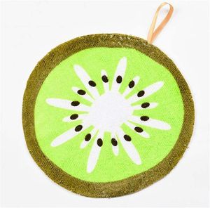 Dish Cloth Wiping Napkin Lovely Fruit Print Hanging Kitchen Hand Towel Quick-Dry Cleaning Rag DH8744