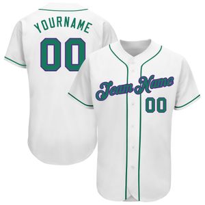 Custom White Kelly Green-roxe autêntico jersey