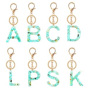 Creative Letter Alphabet Key Ring Crystal Acrylic Letters Keychain For Women Car Bag Charm Pendent Keychains llaveros para mujer