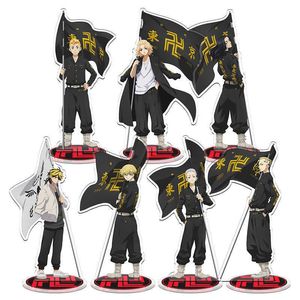 Varm anime Tokyo Revengers 20cm Akryl Figuremanjiro Ken Takemichi Hinata Atssushi Stand Modellplatta Fans Presentkollektion Props G1019