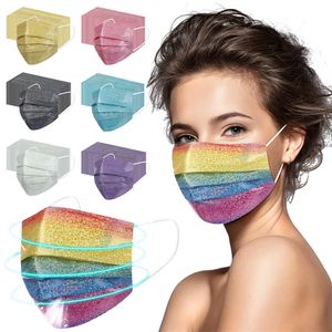 Glitter Disposable Masks Adult Mouth Nose Protection Breathable 3-Layer Disposables Anti-Dust Mask