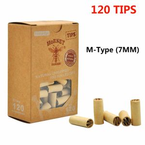 HORNET 120 X 7MM PRE ROLLED Cigarette Filter Smoking Tips Natural UnRefined Rolling Tips