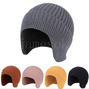 Chapéu de esqui para outono/inverno ao ar livre ciclismo proteção de ouvido malha quente chapéus masculinos e femininos gorros dd725