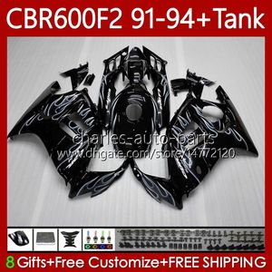 Honda CBR 600 F2 CC 91-94 Body 600FS 600F2 CBR600 FS CBR600F2 CBR600 FS CBR600F2 91 92 93 94 CBR600-F2 600CC CBR600FS 1991 1992 1993 1994 페어링 회색 화염