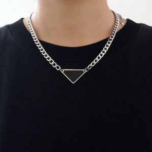 Männer Halsketten Edelstahl Bling Out Hip Hop Schmuck Frau Dreieck Anhänger Halskette P Buchstabe Designer Markenschmuck Mode für Mann trendige Geschenke