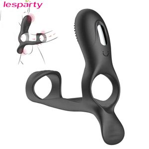 NXYCockrings 10 Modes Male Penis Rings Vibrator Dildo Sex Toys for Men Masturbator Clitoral Scrotum Massager Chastity Testicle Vibrators 1124