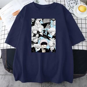 アニメjujutsu kaisenメンズ服ヒップホップスウェット通気性衣料品ブランドTシャツ印刷クルーネックカジュアル原宿Tシャツx0621