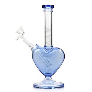 9 Zoll Love Blue Heart Sharp Bong Shisha 5mm Glas Rauchwasserpfeife Dab Rigs 14mm Gelenk