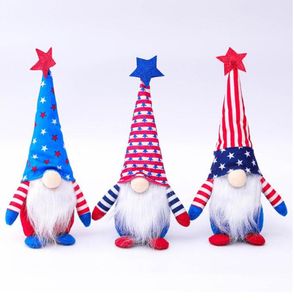 Patriotischer Gnome Amerikanische Unabhängigkeitstag Zwerg Puppe 4. Juli Geschenk Stars und Stripes Handgemachte skandinavische Ornamente Kinder Puppe