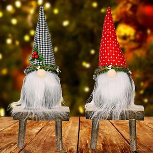Juldekorationer ansiktslösa gnome docka prydnader utomhus hängande plysch prydnad hem rekvisita fest dekoration