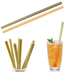 Återanvändbar Bamboo Drinking Straw 100% Naturliga miljövänliga drycker Straws Cleaner Borste för Home Party Wedding Bar Drinking Tools