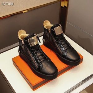 Marka Erkek Rahat Akın Deri Metal Rahat Ayakkabılar Parti Elbise Ayakkabı Erkekler Flats Dantel-up Sneakers Siyah Renk Büyük Boyutu MKJAA00011