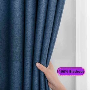 300cm Height 100% Full Blackout Window Blinds Curtain Nordic Minimalist Curtains Cloth Bedroom Living Room Shade Cloth 210913