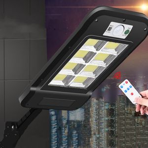 8コブソーラーストリートライト防水ウォールランプリモコンアップグレードPir Motion Lights Garden Courtyard屋外照明