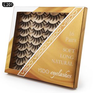 Makeup Lash Lashes ögonfransögonfransar i bulk dramatiska röriga faux cils 3d mink lash tjock wispy mjuk kosmetik 16 par blandar en set 5 uppsättningar per parti