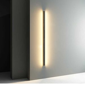 Lampada da parete lunga minimalista creativa ModernLED Lampada da parete Soggiorno Comodino Applique da parete in alluminio Ligting Sconce 210724