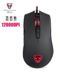 MotoSpeed ​​V70 PMW3360 Sensor Gaming Mouse 12000dpi 7 Botões Pubg RGB LED Backlight Optical Camundongos com Fio Chave FPS Gamer