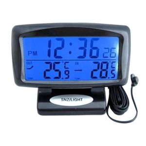 Interior Decorations 2-in-1 Luminous Digital Display Car Dual Thermometer Temperature Inside And Outside The Electronic Clock