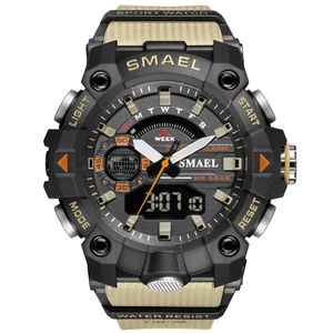 Masowe męskie zegarki sportowe odporne na wstrząs 50 m wodoodporne na rękę alarm LED Stopwatch zegar zegarek wojskowy Mężczyźni 288