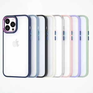 Transperant Phone Case Metal Colorful Camera Protection Back Clear Cover For Iphone 13 12 11 Plus Back Cover Phone Case Back 8 Colors Luxry Fashion