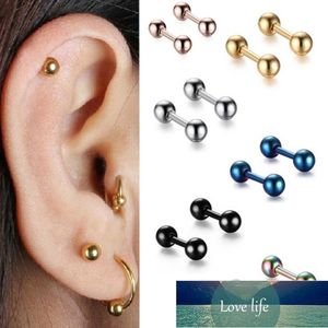 4MM Simple Titanium Steel Bean Earrings Mini Dumbbell Ball Earrings Screen Spiral Cartilage Perforated Ear Jewelry Factory price expert design Quality Latest