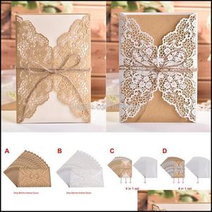 Greeting Cards Greeting Event Festive Party Supplies Home & Garden10Pcs Year Wedding Invitations Flower Pattern Laser Cut Lace West Cowboy Customize Invita