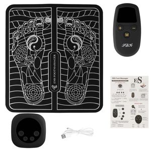 9-Level EMS Electric Foot Massager Pad Blood Circulation Muscle Stimulator Mat USB Rechargeable