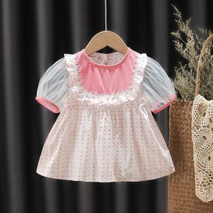 2021 Yaz Yenidoğan Bebek Kız Elbise Için 1 Yıl Doğum Günü Kızın Giyim Sevimli Baskı Prenses Elbiseler Toddler Bebek Giyim Q0716
