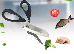 Wholesale Multifunction Kitchen Scissors Stainless Steel Chicken Bone Shear Detachable Knife Cut Fish Scale Scraping