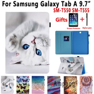 Smart Case per Samsung Galaxy Tab A 9.7 T550 T555 P550 SM-T550 SM-T555 Cover Funda Stand Pu Custodia in pelle per Samsung Tab A