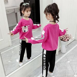 Clothing Sets Fashion Kids Girl 4 6 8 10 12 Year Old Spring Autumn Sports Two-Piece Outfits Children's College Wind Leisure Set