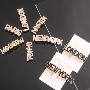 Gold City London Newyork Paris Milan Hair Clip Frisör Pärl Barrettes Clips Bobby Pin For Women Children Fashion Jewelry Will and Sandy