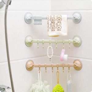 Bath Accessory Set Adjustable Hook Rack Double Suction Cup Towel Hanging Shelves Holder Lock Type Sucker Kitchen Bathroom Accessories